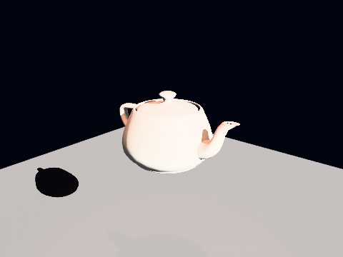 A spot light casting from one column of the cube atlas, where a point light would write six.