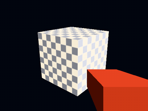 A held box drawn over the scene in its own pass, placed deliberately inside the model to show it is not clipped by the world.